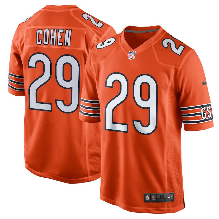Men Chicago Bears #29 Tarik Cohen Nike Orange Alternate Game NFL Jersey->chicago bears->NFL Jersey